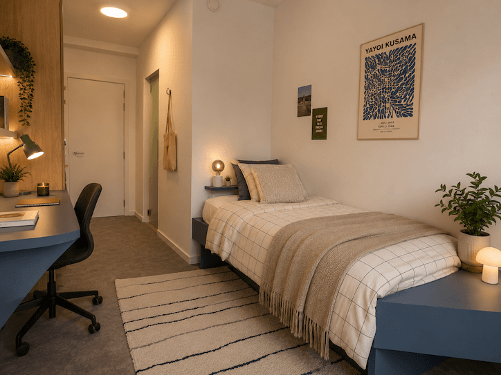 Warm and comfortable furnished CityCampus room